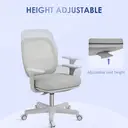 Vinsetto Office Chair, Breathable Mesh Swivel Desk Chair with Adjustable Height for Home Office, Study, Grey image 4