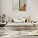 HOMCOM Lot de 2 tables de chevet murales, tables de nuit suspendues avec tiroir et plateau à rebords surélevés, style moderne, pour chambre à coucher, salon, 40 x 30 x 19,5 cm, blanc et bois naturel image 6