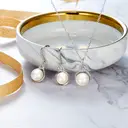 Ever Faith Freshwater Pearl Pendant Necklace with Cubic Zirconia Dangle Earrings image 2