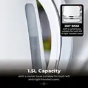 Tower Solitaire Kettle, 1.5L, Cord Storage, 3KW, 3D Diamond Textured, White & Chrome Accents - T10075WHT image 4