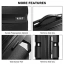 24 Inch Medium Check-in Luggage 66L, Lightweight Polypropylene Hard Shell Suitcase with TSA Lock (Black, 65cm) image 3