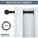 PONY DANCE Store occultant avec oculaires, lot de 2 panneaux, L 140 x H 245 cm (L 55 x H 96 pouces), blanc-gris image 4