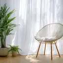 PONY DANCE Sheer Linen Look Curtains with Eyelet, 2 Panels W140 x L260 cm(W55 x L102 inch), White image 7