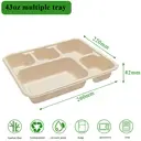Ruibamboo disposable bamboo fiber tray 43oz 5-comp
50pack image 4