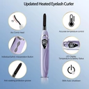 Sunluxy S600 Purple Electric Eyelash Curler, Natural Curling Lasting Styling, LED Temperature and Power Display, Smart Safe Automatic Power-off, Rechargeable Portable Eyelash Curler image 4