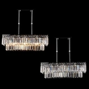 Homary Luxury Radiant Prismatic Clear Crystal 3-Light Pendant Light in Chrome image 5