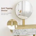 HOMCOM Dressing Table with Drawer and Mirror height adjustable Wooden Oak Color  Bedroom Dressing Room Elegant and Durable image 5