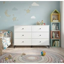 Galano Emory - Commode à 6 tiroirs - 119 x 35,3 x 80,8 cm - Mobilier de chambre - Blanc image 1