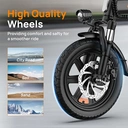 Vélo électrique pliable 14 pouces – Batterie 48 V 7,5 Ah (autonomie 40-60 km), moteur 250 W Gris image 4