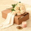 Yuejia Décoration bouquet de roses artificielles en soie 48 cm - Champagne image 2