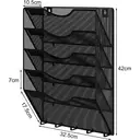 Senhoglb Porte-documents mural A4 en maille métallique à 5 niveaux et crochets - Noir image 1