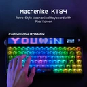 Machenike KT84-B84W clavier mécanique 75 % triple mode, disposition QWERTY US, Noir, interrupteur jaune Gateron Smart Screen image 4