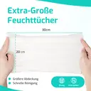 SUNKISS Trustplus Wet Wipes for Adult No Rinse, Extra Large 8”x12” Body Cleaning Washcloths for Elderly Incontinence & Cleansing, Unscented, 200 Count (4 Packs of 50) image 1