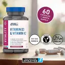 Applied Nutrition Vitamin D3 + K2 Bone Health Vegan Capsules - 90 Capsules image 3