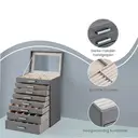 SONGMICSHOME  HOME Boîte à bijoux à 7 niveaux - Gris image 6