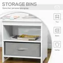 HOMCOM 3 Pcs Kids Table & Chairs Set Mini Seating Furniture Home Playroom Bedroom Dining Room w/ Storage Drawers Safe Corners for 2-4 Years old White image 3