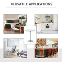 HOMCOM Round Bar Table, Modern Dining Table with Tempered Glass Top and Steel Frame for 2, Easy Assembly for Breakfast Bar, Dining Room, 70 x 70 x 74.5cm, Clear image 5