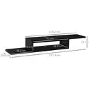 HOMCOM Floating TV Unit, Wall Mounted TV Stand with Open Shelf and 2 Cable Holes, Entertainment Unit for Living Room, Black image 2