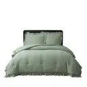Meeallhome  Comforter Set  Vintage Ruffle Bed Set 220*200cm/50*75cm*2  Turquoise image 7
