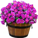 Yuejia Lot de 6 bouquets de fleurs artificielles en soie camélia fuchsia - 38 cm image 0