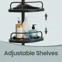 Ochama x SONGMICS 4-Tier Adjustable Shower Caddy, Corner Bathroom Shelf Organiser, for Shower Storage, Black image 5
