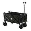 ochama Off-Road Tank Wheel Camping Wagon 150L Black Basic, 260kg Load Capacity, 300L Stackable Capacity, Dual Brake Explosion-Proof Wheels, Reinforced Carbon Steel Frame, Thickened PP Base Plate, For Camping, Picnics, Vending & Moving image 9