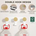 KAPANOU dual Coat Rack With Hooks 2 Pack 6 Hooks， Heavy Duty Metal Wall Hooks with Wooden Rustic Hanger for Towels， Hats， Backpack， Home Decor Hooks for Door， Bathroom， Bedroom， Entryway (Wood Brown / White), New Year Sale , Top gift picks image 1