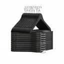 SONGMICSHOME  20-delige Kledinghangers, Houten Kostuumhangers met Antislip Inkepingen, Draaibare Haak voor Kast, Zwart image 0