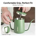 STARESSO Pour Over Kettle for Manual Drip Coffee and Tea with Thermometer, 17oz Gooseneck Kettle with Flow Control & Scale Lines ,Stainless Steel Water Kettle for Stovetop,500ml, Green, 1Pack, K6 image 1