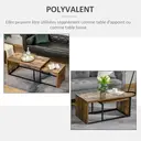 HOMCOM Lot de 2 tables basses gigognes, design industriel, grande : 90 x 48 x 42 cm, métal noir et effet bois vieilli image 8