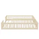 Bodenbett 90x200 cm - Kinderbett - mit Schutzgitter und Lattenrost - für 2 Kinder - aus Kiefernholz - Natur image 6