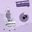 Vinsetto Gaming Chair, Ergonomic Reclining Computer Chair with Headrest, Lumbar Support and Ears for Girls & Adults, Purple image 5
