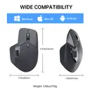 Rapoo MT760L Kabellose Bluetooth-Maus für mehrere Geräte, Bluetooth 5.0 und 2,4-GHz-Multimode-Verbindung, bis zu 4 Geräte, M+ Cross Computer-Technologie, 11 programmierbare Tasten, 4K DPI, 90 Tage Akkulaufzeit, PC – Dunkelgrau image 7