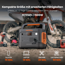 Jackery Explorer 1000 v2 Tragbare Powerstation,1070Wh LiFePO4 Solargenerator,1500W AC/100W USB-C Ausgang, 1 Std. Schnellladung, LFP Powerstation für Outdoor Camping, Wohnmobil, Notfall image 3