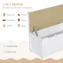 HOMCOM 4-Piece Kids Table and Chair Set with 2 Wooden Chairs, 1 Storage Bench, and Interesting Modern Design, Beige/White image 7