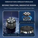 Komingdon [Electric Bald Clipper] Cordless 6D Men's Electric Bald Head Clipper with LED Display - 6 Floating Blades, Rechargeable, Perfect for Short Hair & Travel A black image 1