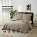 Meeallhome  Comforter Set  Vintage Ruffle Bed Set 200*200cm/50*75cm*2 Wheat-colored image 1