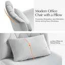 HULALA HOME Vanity Chair with wheels Criss Cross Legged Armless Adjustable Height Velvet Swivel Chair for Home Office Bedroom, Grey image 4