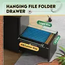 DEVAISE 3 Drawer Filing Cabinet, Lockable File Cabinet Metal Under Desk Storage Fits Letter/Legal/A4 Size for Home Office, Balck image 3