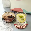 JU7CER Coffee Diamond Painting Coaster Set - 8-Piece Square Decorative Art Coasters with Stand | Adult DIY Craft 4×4 Inches (10×10cm) image 3