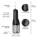 Sunluxy Portable Wireless Water Flosser – 140PSI High-pressure Pulsed Water Stream, 4 Modes, 260ml Detachable Tank, 50-Day Battery Life, Smart Memory Function, Equipped with 3 Types of Nozzles, Lightweight Design for Travel, L5 Black image 8