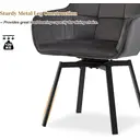 CLIPOP Single Dining Chair Velvet Padded Seat 360°Swivel Armchair with Backrest and Metal Legs,Rotatable Desk Chair for Home Office/Living Room/Bedroom 0199-s velvet deep grey 54*59*83 cm image 7