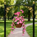 Yuejia Lot de 4 bouquets suspendus de fleurs artificielles en soie liseron rose - 75 cm image 3