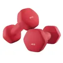 ochamaxsongmics  Set of 2 Dumbbells, 2 x 4 kg Hand Weights with Neoprene Coating, Hexagonal Dumbbells Pair, Home Workout, Fitness Training Exercise, Ruby Red SYL908R01 image 0