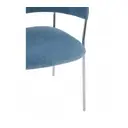 Interiors by Premier Dining Chair Tamzin Panelled Velvet Sky Blue/Chrome 2pcs image 3