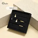 Oirlv Small Jewelry Tray Ring Earrings Jewelry Display Trays Stackable Jewelry Organizer Trays, linen 3 Slots Jewelry Drawer Organizer Inserts For Dresser image 1