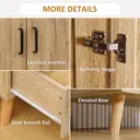 HOMCOM Modern 2-Door Wardrobe with 2 Drawers and Rail, Deep Clothes Storage Unit for Bedroom, 80 x 54 x 180 cm, Natural image 5