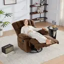 HONEYOU Fauteuil inclinable matelassé à bascule - Marron image 8