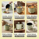 IAGREEA Tragbarer elektrischer Kocher 1,6 L Ramen-Kocher, Ramen-Nudelkocher – Dual Power Mini Ramen-Maker, multifunktionaler Lazy Pot, antihaftbeschichteter Nudelkocher mit Trockengehschutz für Pasta, Nudeln, Eiersuppe, kompakt für Wohnheim und Büro (Grün) image 6