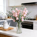 Yuejia Lot de 3 bouquets de fleurs artificielles en soie campanule rose - 84 cm image 3